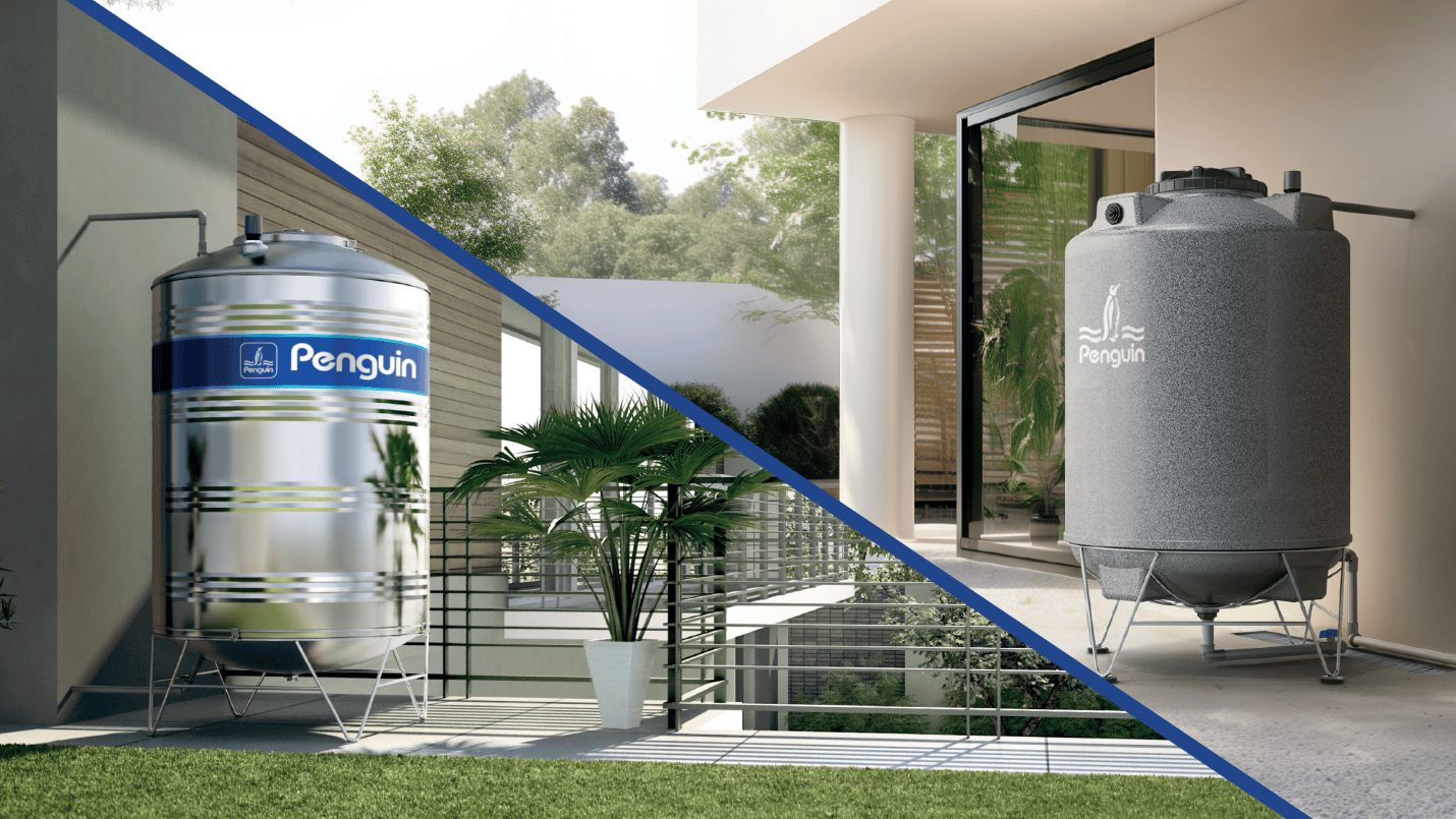 Perbedaan toren atau tangki air stainless steel vs plastik